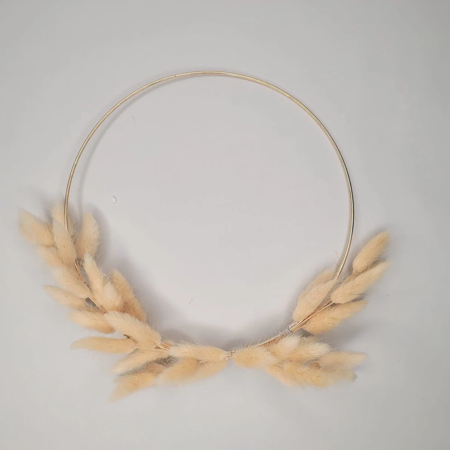 Natural Bunny Tail Hoop Wreath/Gold Hoop Wreath/Pampas Wreath/Natural Looking Wreath/Wreath/Home Decor/Bedroom Decor/Pampas Decor/Pampas