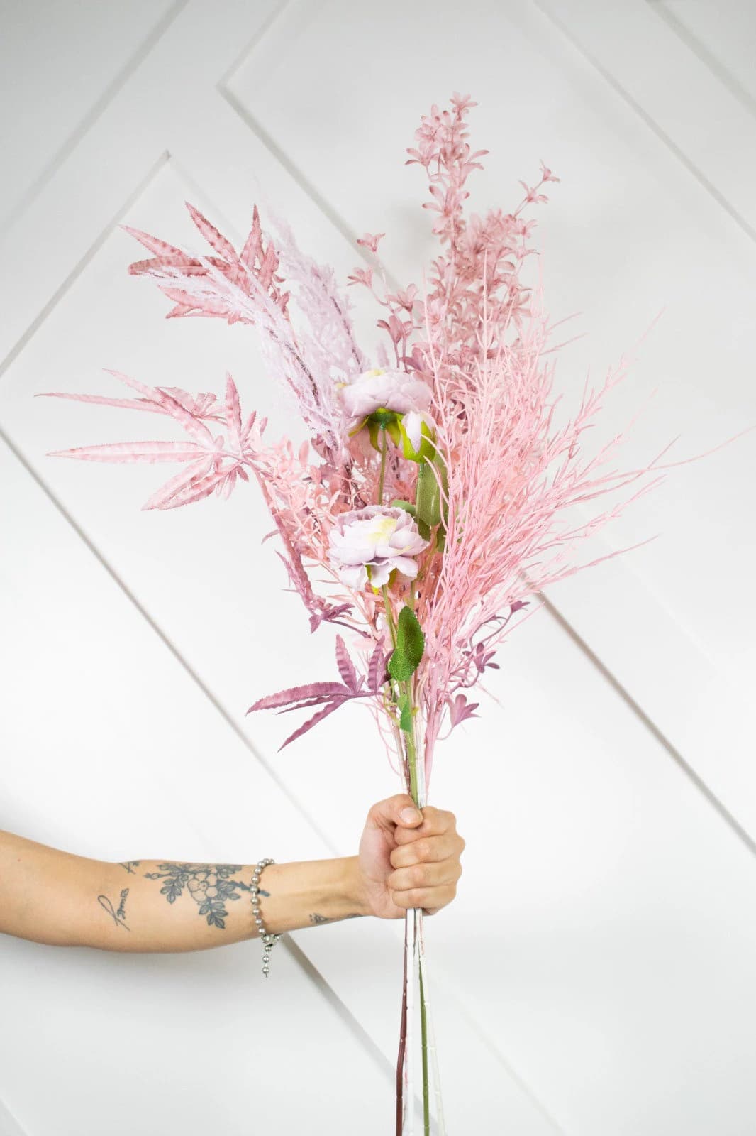 Artificial Light Pink Faux Bouquet/Wedding Bouquet/Bridemaids Bouquets/Artificial Bouquets/Florals/Faux Pampas Bouquets/Faux Floral Wedding