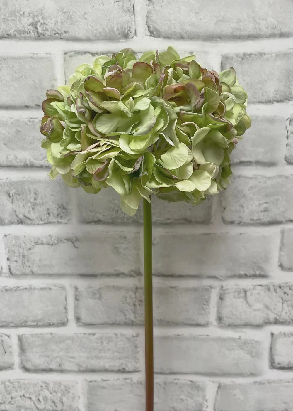 22” Green Dried Look Hydrangea Stem  | Faux Hydrangea Flower | Neutral Vintage Floral | Wedding Decor | Farmhouse Home Decor | Artificial