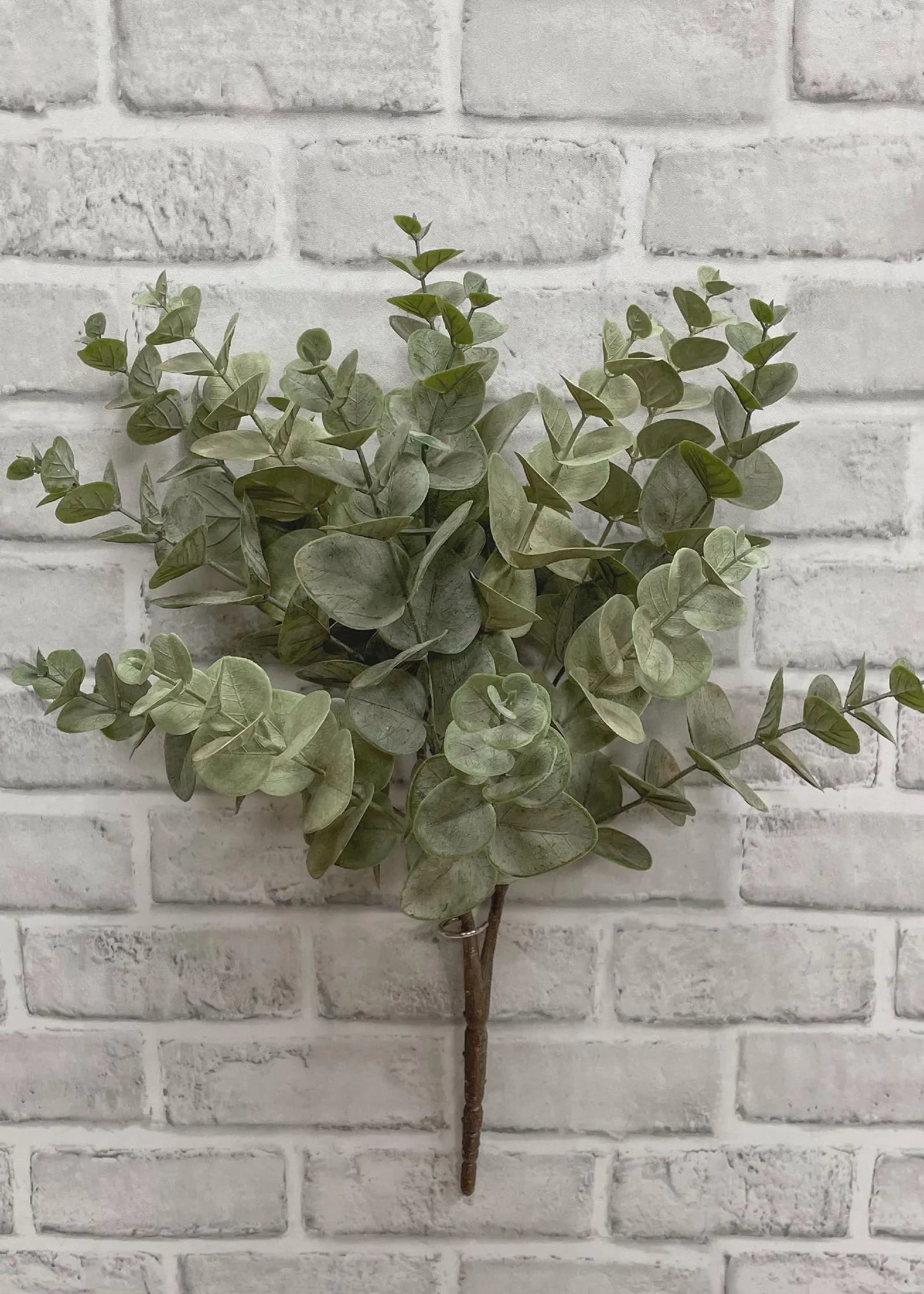 19" Sage Eucalyptus Bush/Garland/Artificial Greenery/Holiday Decor/Christmas Decor/Seasonal/Long Garland/Dark Green