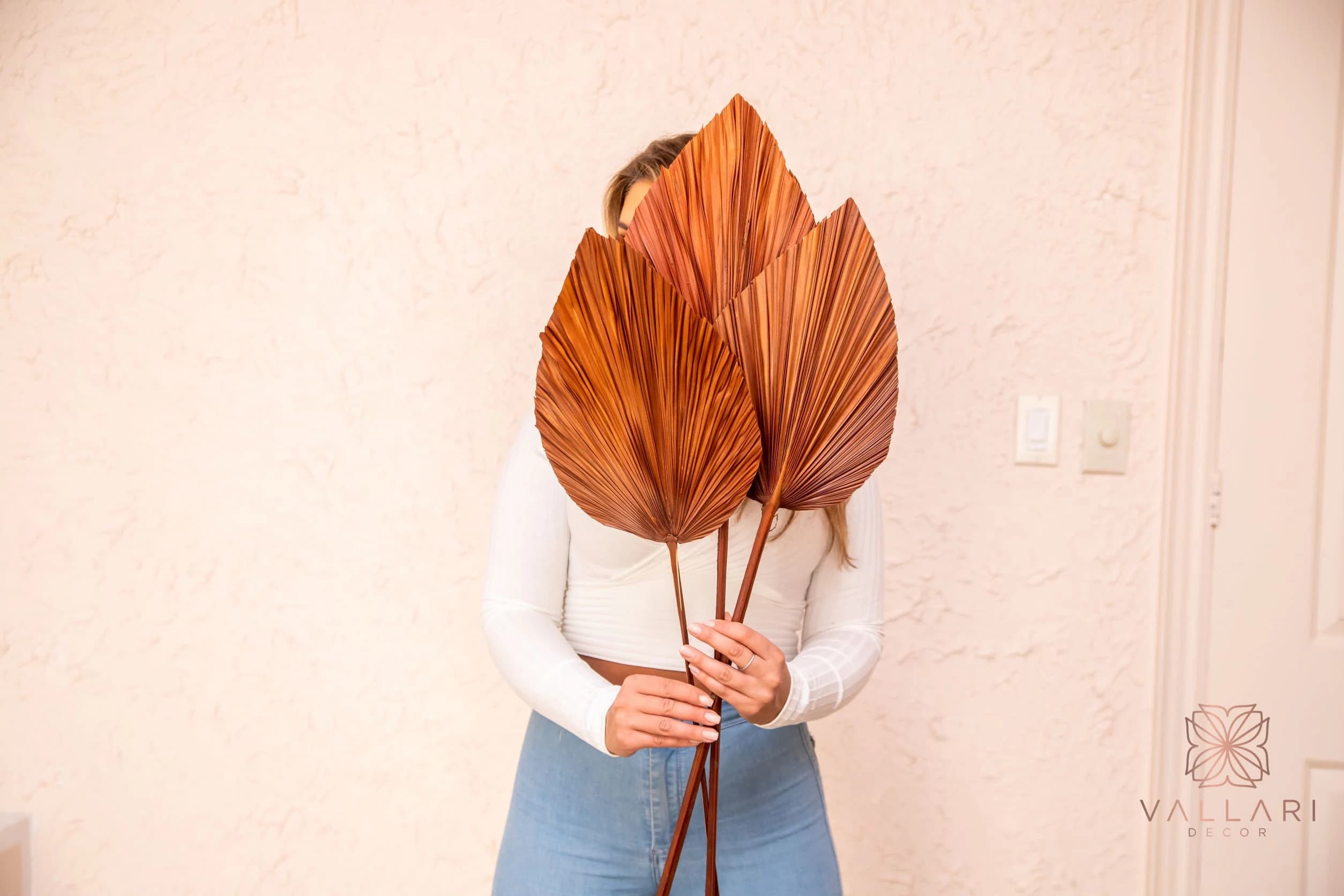 3pc 40" Light Brown Anahaw/ivory Palm/red palm/brown palm/Home Decor/VaseDecor/CenterpiecWedding Decor/Silk Flowers/Anahaw leaves