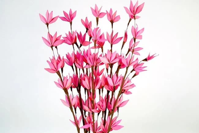 32" Pink Palm Peacock Flowers/Floral Spray/Florals/ Wedding/Greenery Bushel/Outdoor Wedding Greenery/Centerpiece Decor/Faux Flowers/