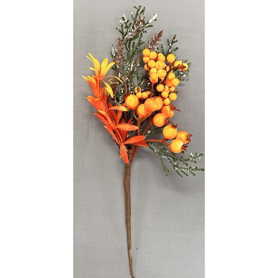 10" Berry Spray, Artificial Fall Berry Pick, Faux Autumn Floral Accent, Thanksgiving Table Decor, DIY Harvest Wreath & Craft Supply