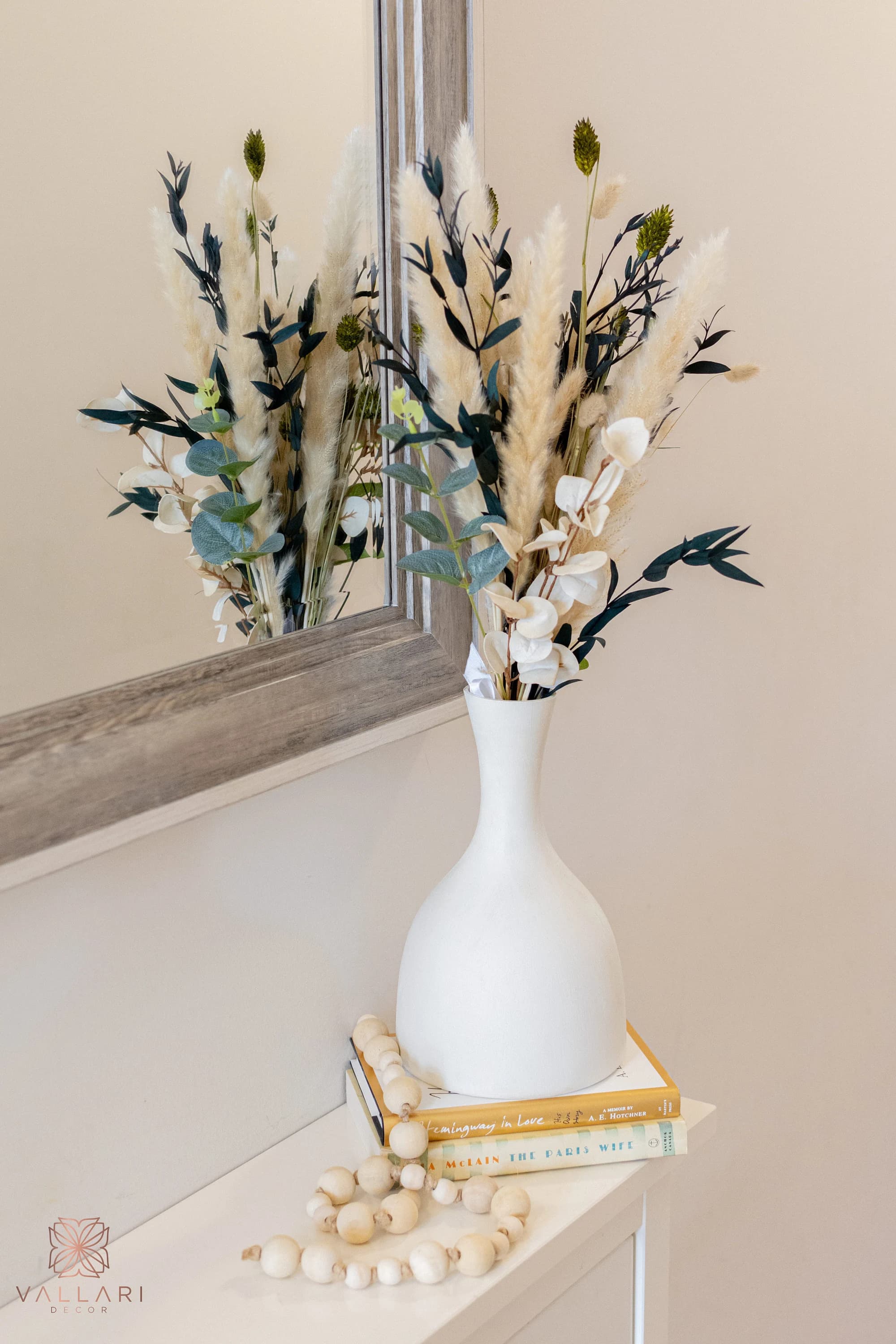 Natural and Green Dried Floral Bouquet/25"/Floral Bouquet/Dried Floral/Dried Pampas/Pampas Bouquet Decor /Boho Pampas/Boho Bouquet/Floral