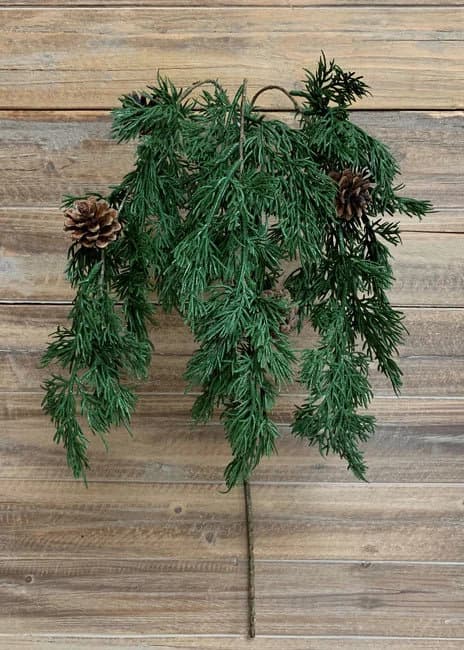 38" Fresh Touch Cedar & Cone Hanging Spray/Floral Wedding/Greenery/Wedding Centerpieces/Home Decor/Faux Vines/Silk Vines/Garlands