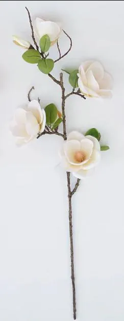 49" Cream Magnolia Flower/White Magnolia/Faux Flowers/Mutiple sizes/Aisle decor/ Centerpiece/Home Decor/Yellow Flowers/Roses