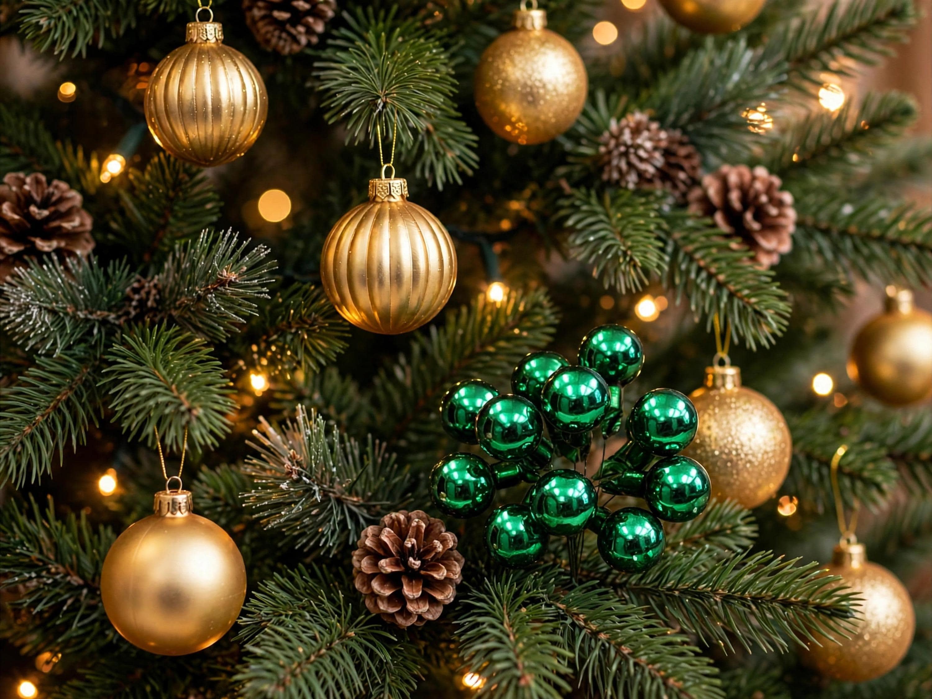 Emerald 25mm Glass Ball Ornaments Bunch, Green Christmas Tree Decorative Picks, Holiday Bauble Filler
