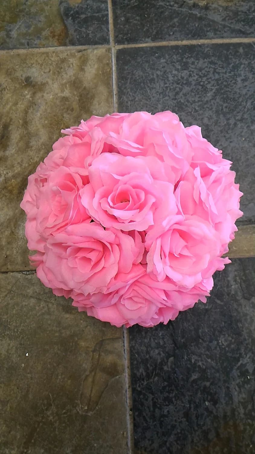 Pink Rose Flower Ball Pomander Wedding decoration Ball Silk Rose Kissing Ball Faux Flowers/Mutiple sizes/Aisle decor/ Centerpiece