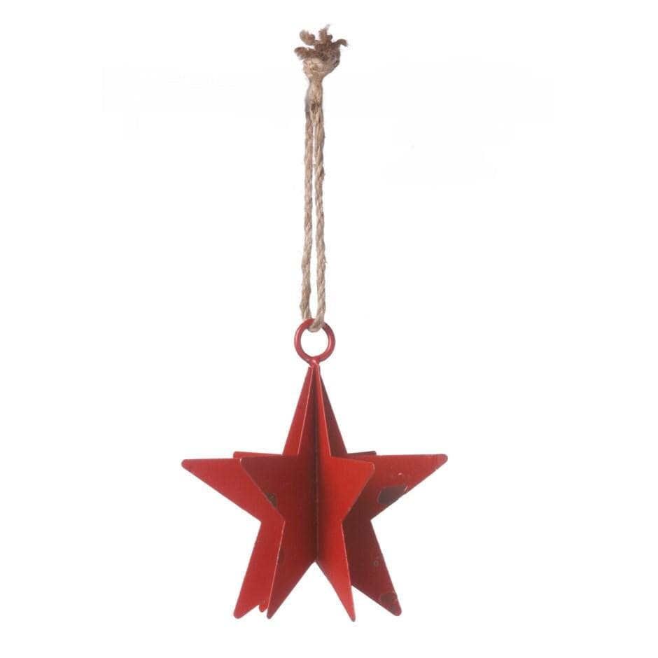 5" Red Hanging Metal Star/Christmas Tree Ornaments/Tree Topper/Ornaments/Tree Decorations/Xmas Decor/Xmas Tree Decor/Holiday Season