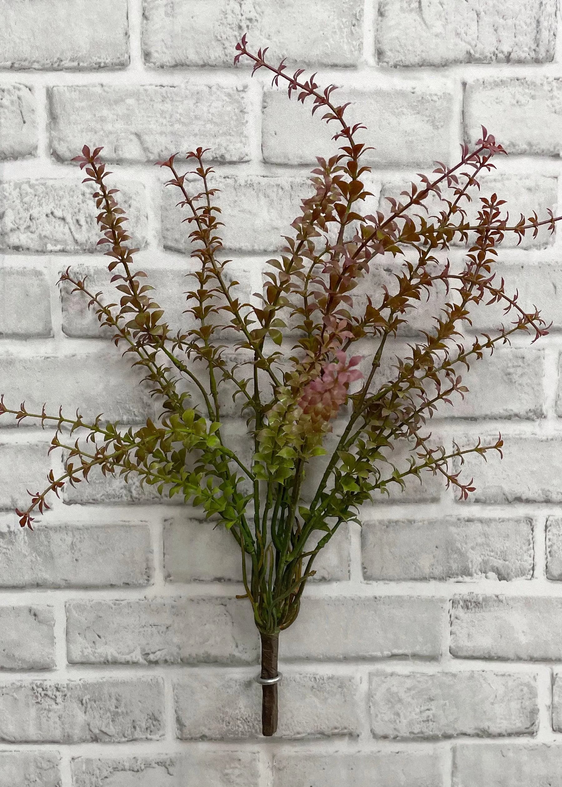 19.5" Burgundy Green Stone Crop Bush | Artificial Sedum Bush | Faux Burgundy Greenery | Fall Floral Bush | Farmhouse Vase Decor