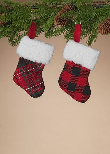 6" Mini Plaid Stocking/Christmas Tree Ornaments/Tree Topper/Ornaments/Tree Decorations/Xmas Decor/Xmas Tree Decor/Holiday Season