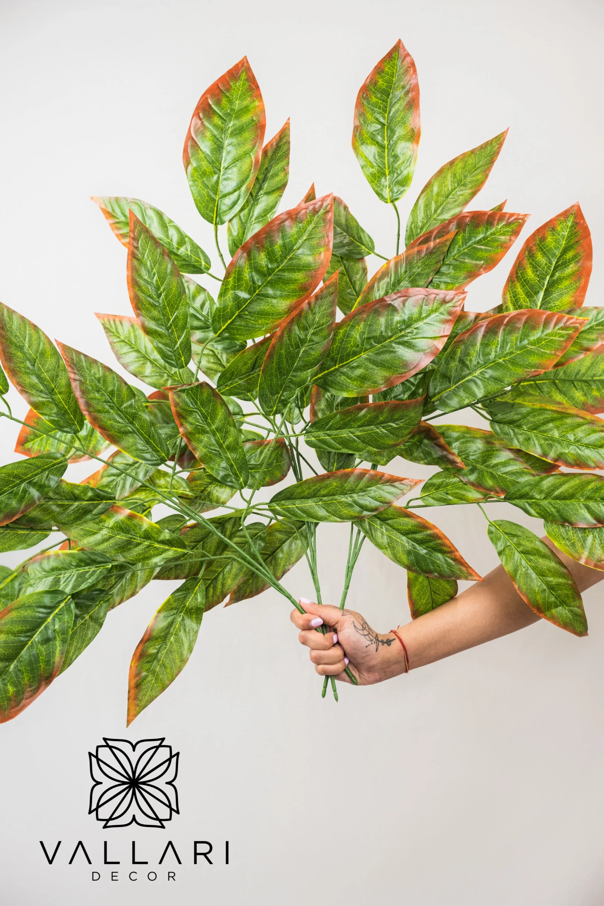 14" ORANGE and Green LEAF SPRAY /White and Green Leaf SprayGreenery Bushel/ Outdoor Wedding Greenery/Centerpiece Decor/Faux Flowers/
