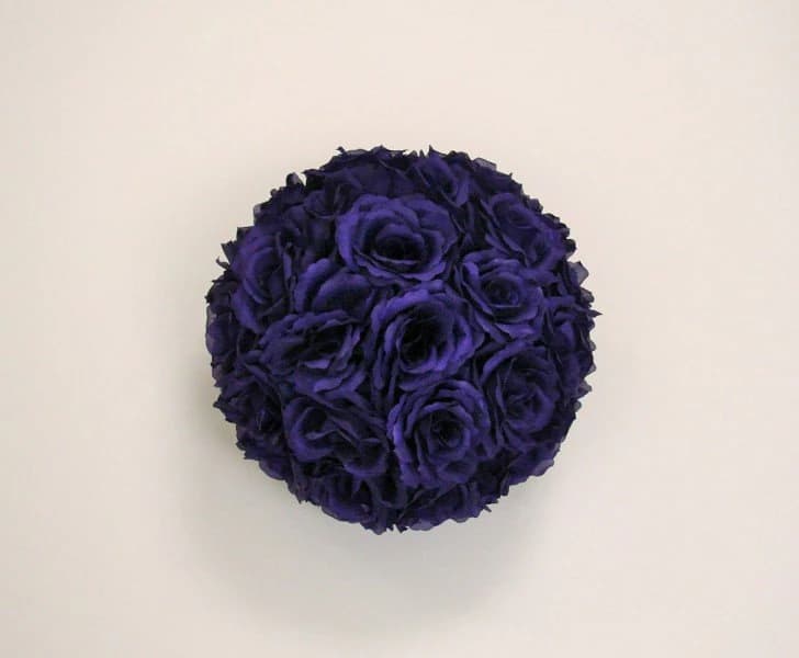 Dark Purple Rose Flower Ball Pomander Wedding decoration Ball Silk Rose Kissing Ball Faux Flowers/Mutiple sizes/Aisle decor/ Centerpiece