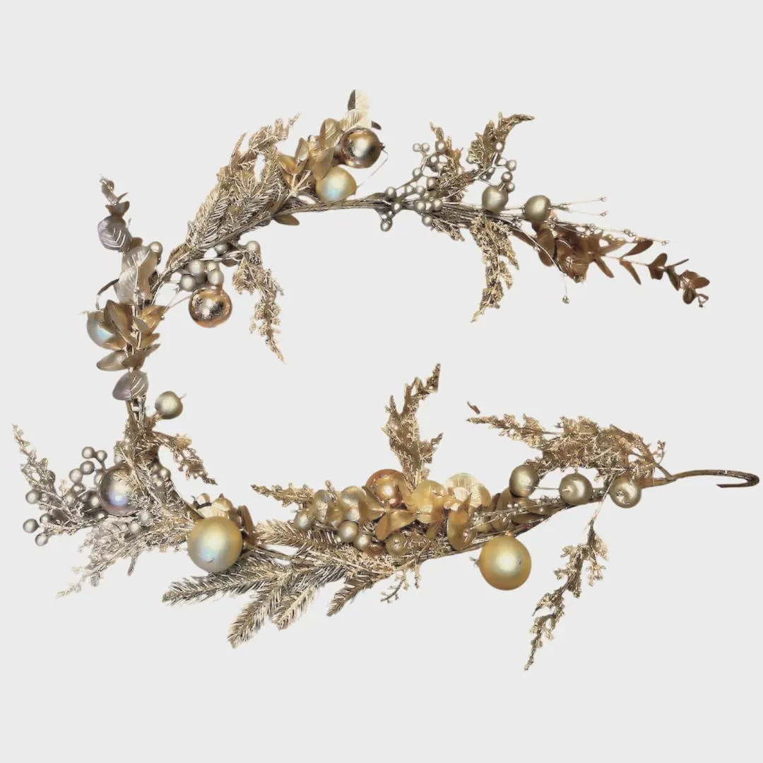 5' Platinum Berry Garland/Dinner Table Centerpiece/Fire Place Mantel Centerpiece/Red Berry/Xmas Decor /Artificial Xmas Centerpiece