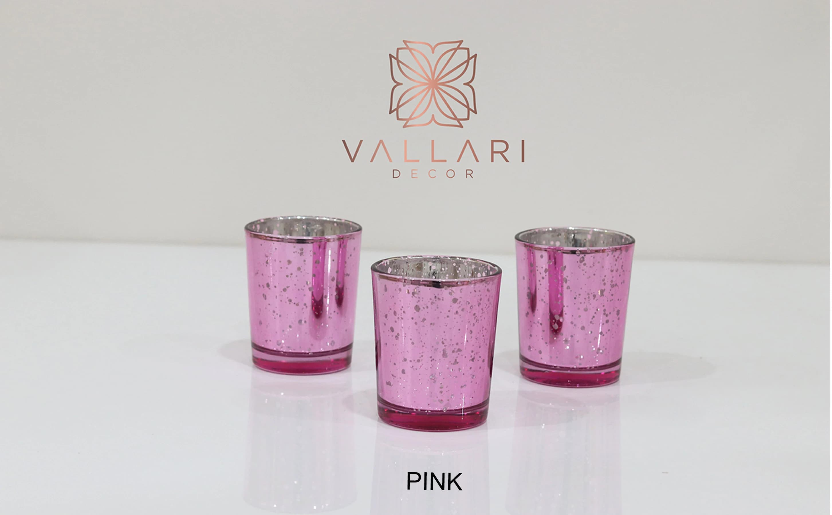 Set of 12 Mercury Glass Pink Speckled Glass Candle Holders Votive Holder Led Candleholder Tea Light Wedding 2.5 Winter Christmas