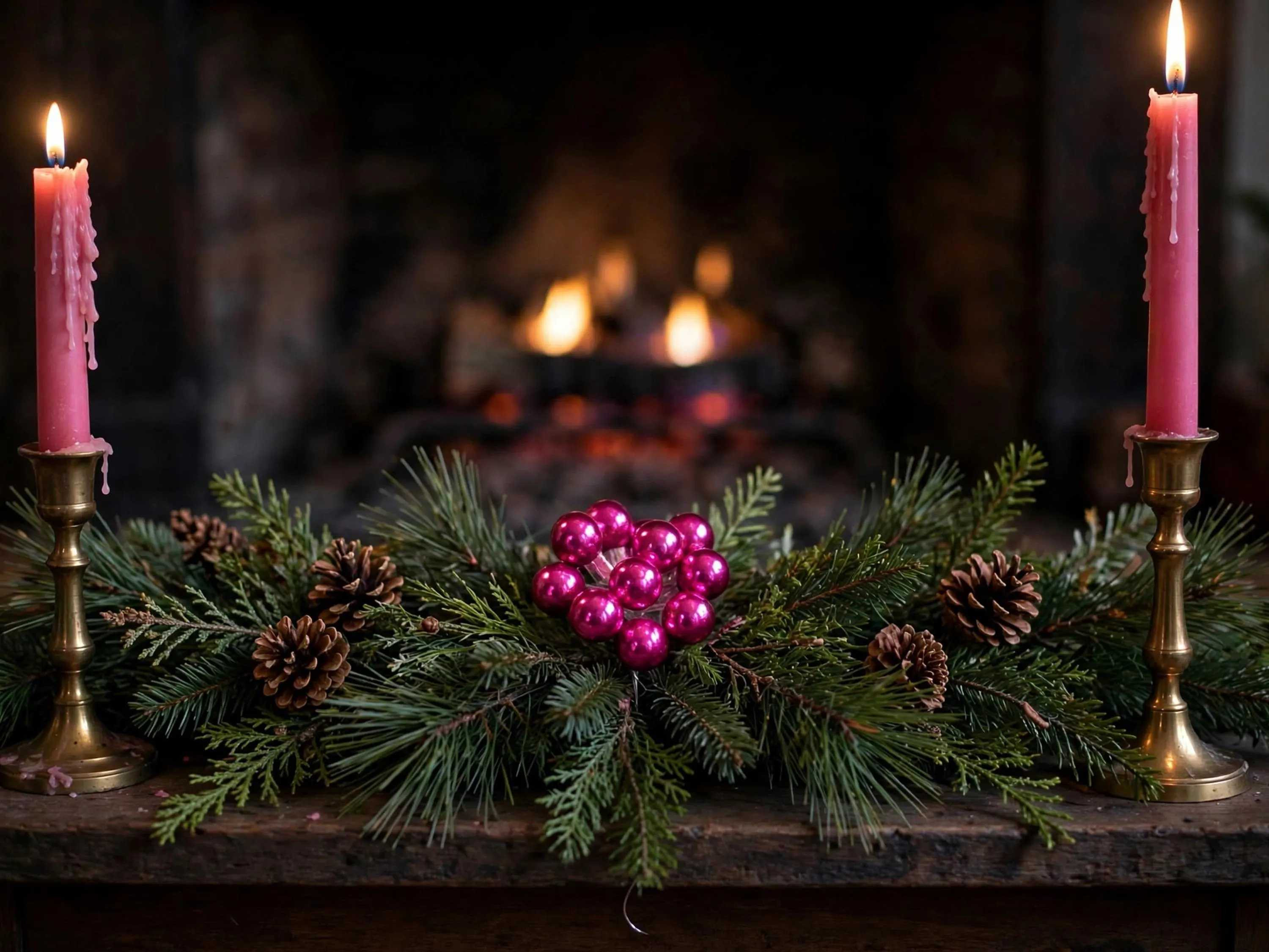 Hot Pink Glass Ball Pick, 25mm Mini Glass Ball Cluster, Pink Christmas Floral Pick, Holiday Floral Supply