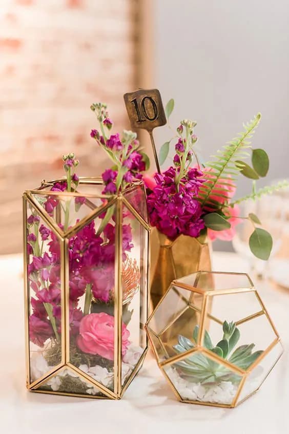 Glass Geometric Terrarium/ Wedding Table Decor/ Succulent Planter/Air Plants Glass Vase/Terrarium Kit/ Terrarium Gift/ Terrarium Centerpiece