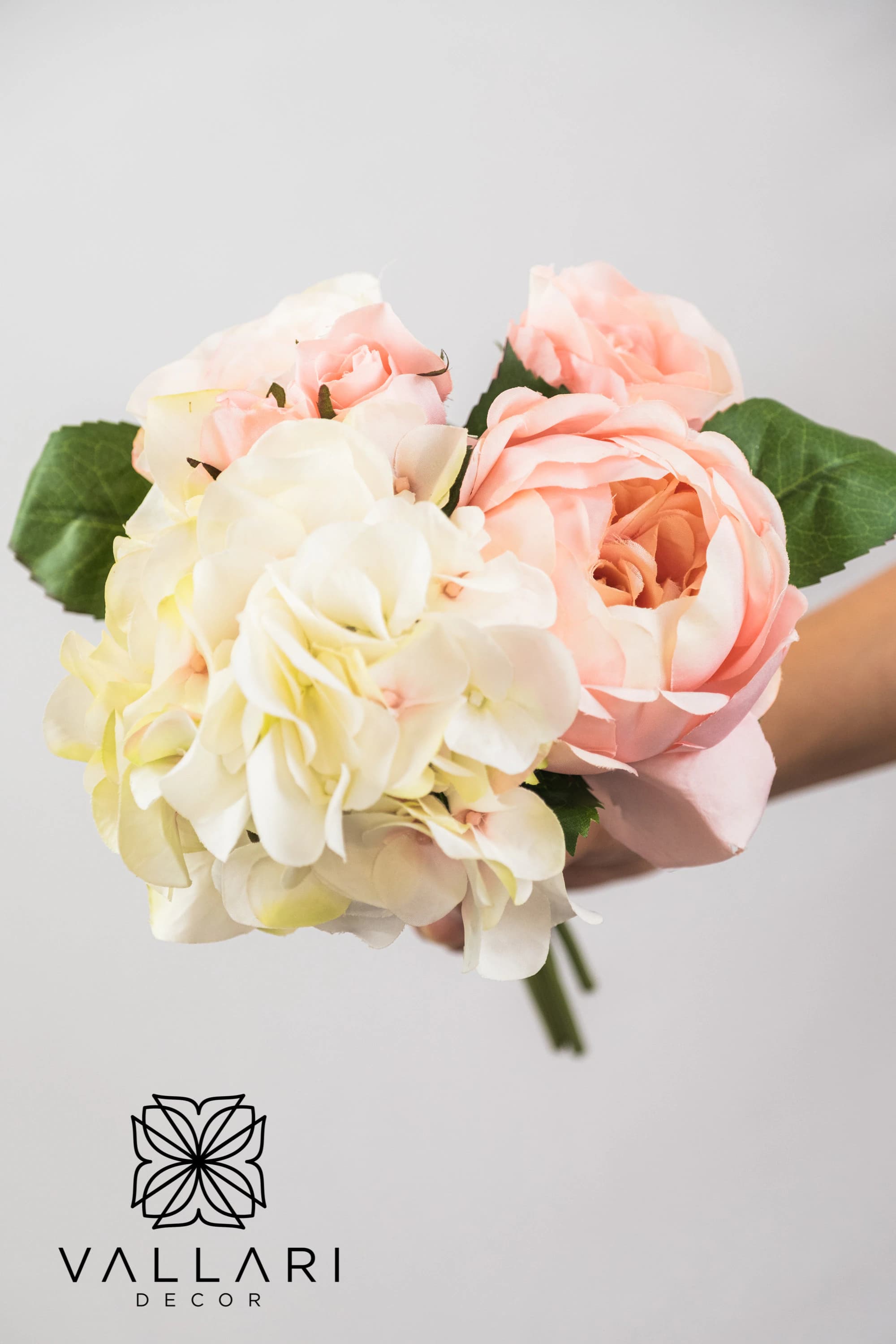 Peach Hydrangea Rose Peony Set/Floral Sprays/ Wedding Roses/ White/Greenery Bushel/ Outdoor Wedding Greenery/Centerpiece Decor/Faux Flowers/