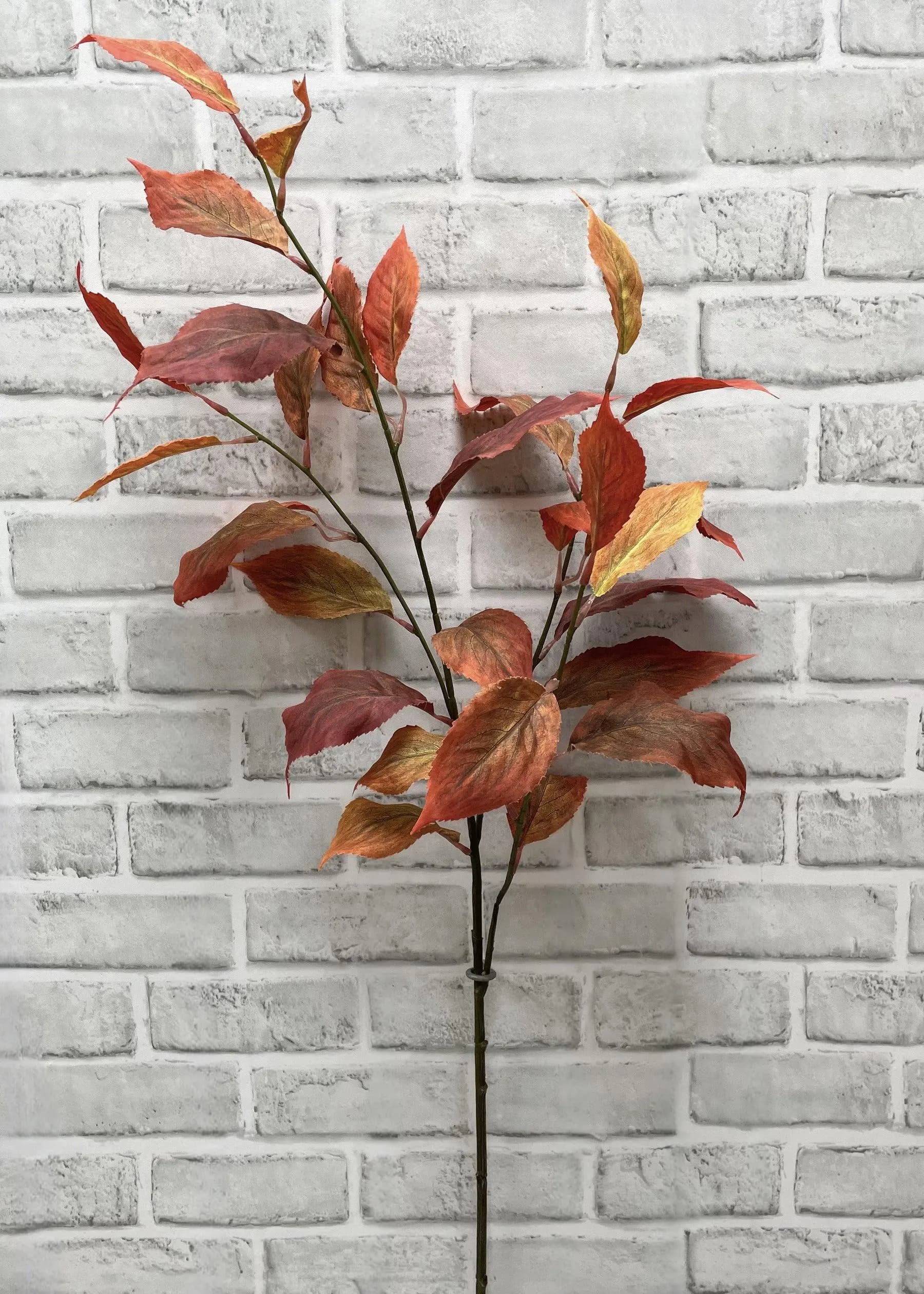 40.5" Fall Elm Leaf Spray | Artificial Autumn Foliage Stem | Faux Elm Branch | Rustic Fall Decor | Thanksgiving Centerpiece | Vase Filler