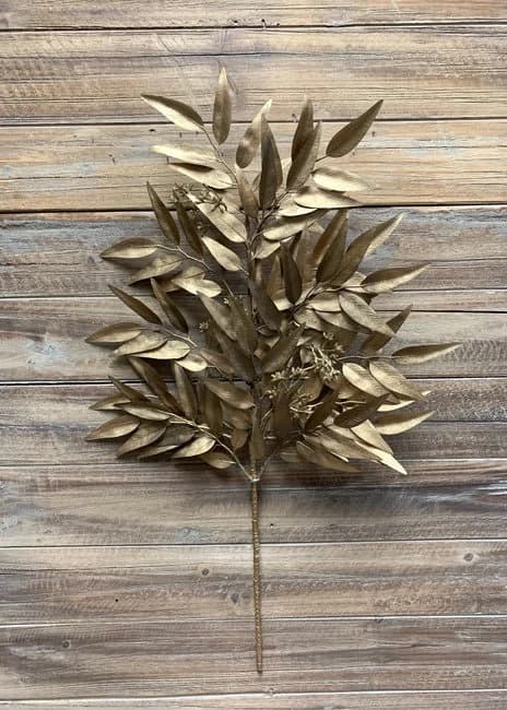 27" Gold Willow Eucalyptus Spray/Faux Spray/Autumn Decor/Holiday Decor/Fall Decor/Thanksgiving Decor/Wedding Decor