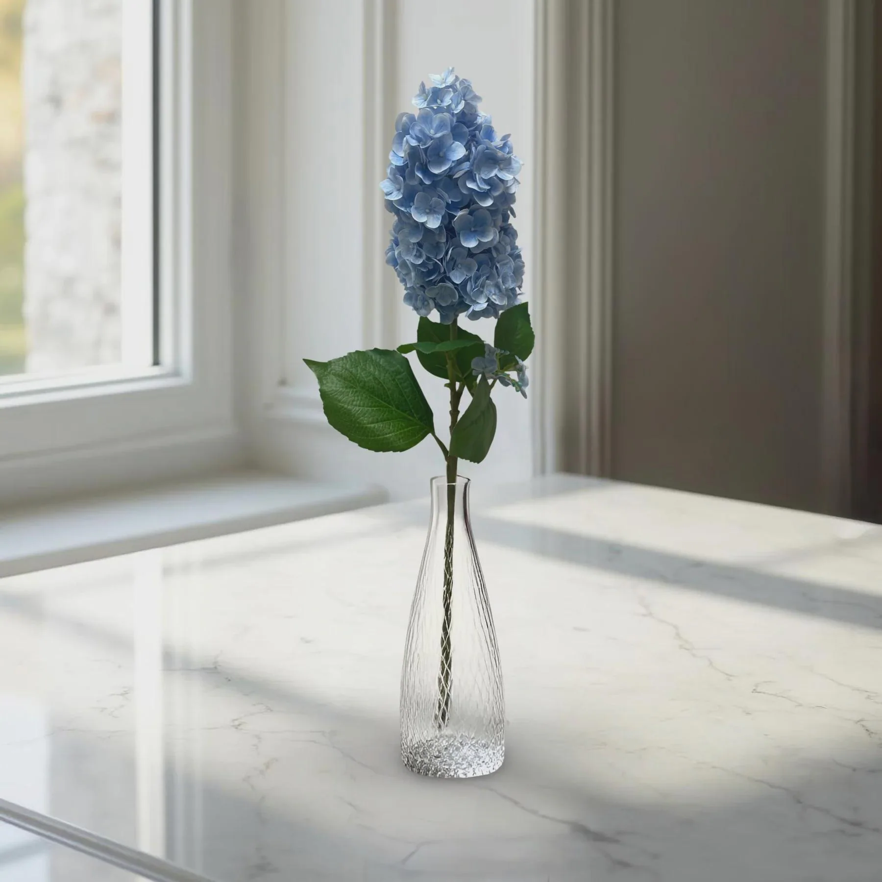 33” Blue Real Touch Cone Hydrangea Spray|Luxury Artificial Wildflower| Faux Hydrangea for Tall Vases |Home Decor | High-Quality Silk Wedding