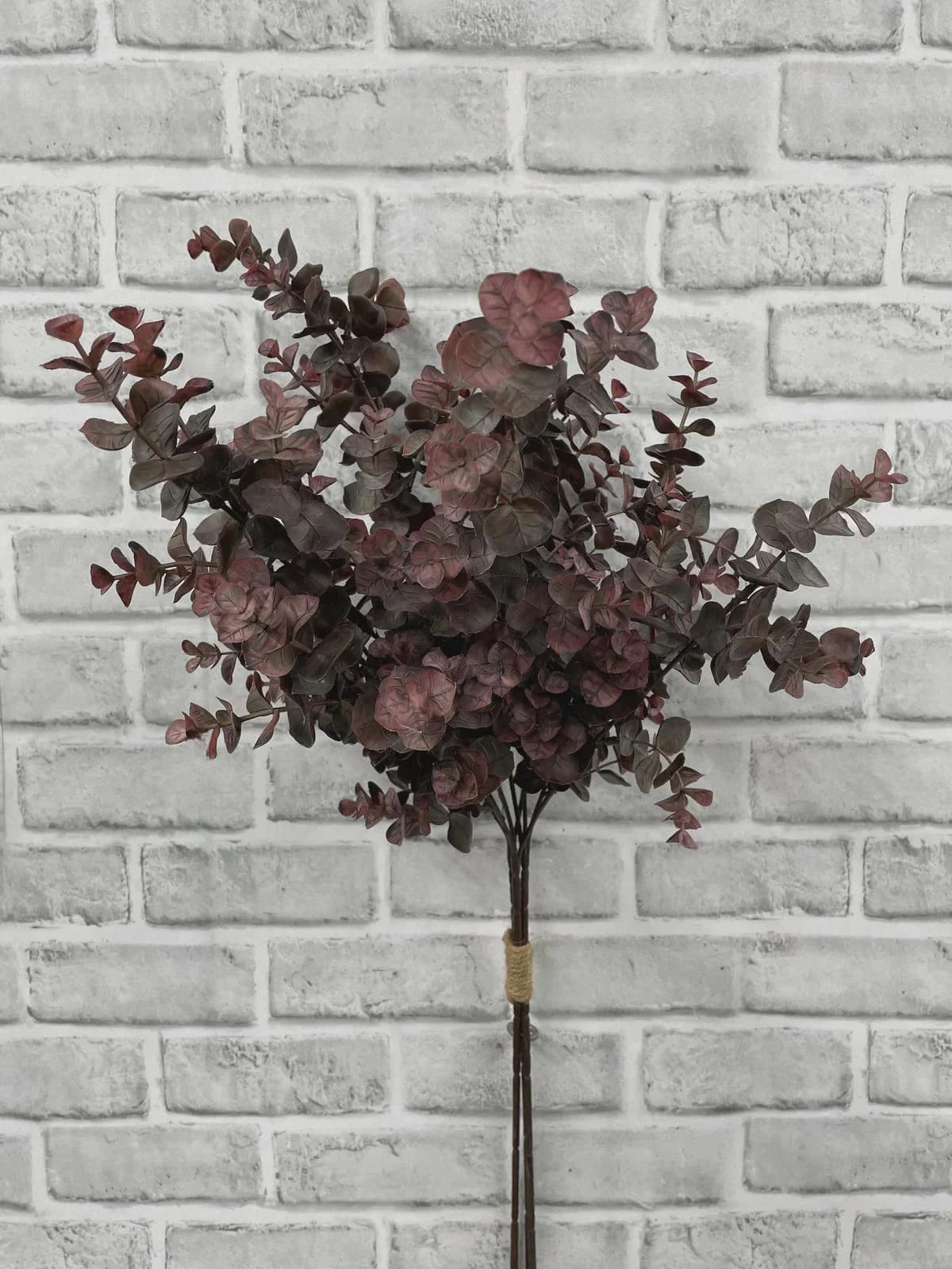 25” Burgundy Eucalyptus Bundle (Set of 3) | Wine Red Faux |Eucalyptus Vase/ Autumn Home Decor|Wedding Greenery | Artificial Fall Stem