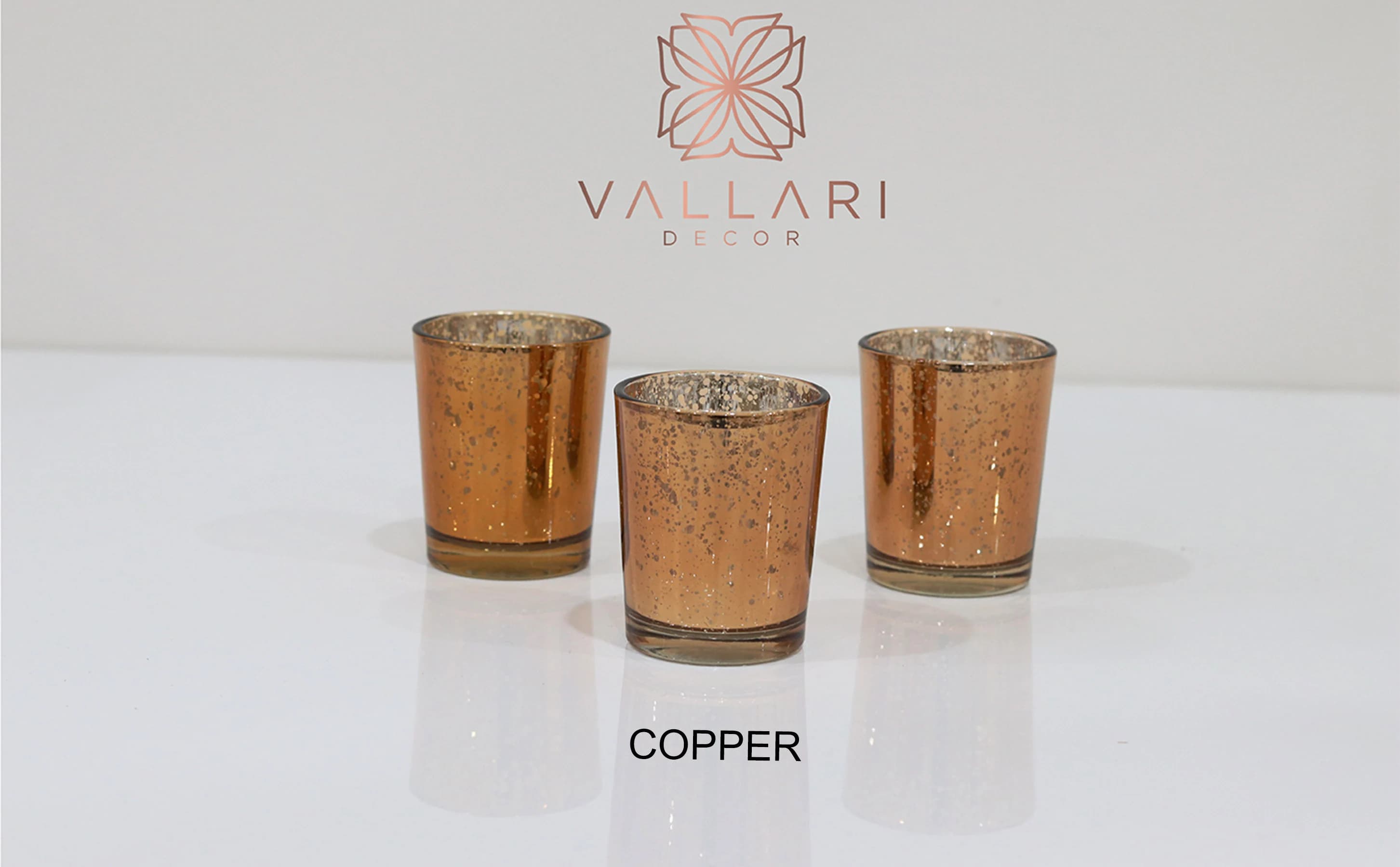 Set of 12 Mercury Glass Copper Speckled Glass Candle Holders Votive Holder Led Candleholder Tea Light Wedding 2.5 Winter Christmas