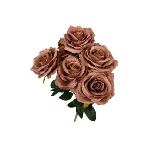 16" Coffee/Brown Rose Bush/Violet Rose Bush/Faux Flowers/Mutiple sizes/Aisle decor/ Centerpiece/Home Decor/Yellow Flowers/Roses