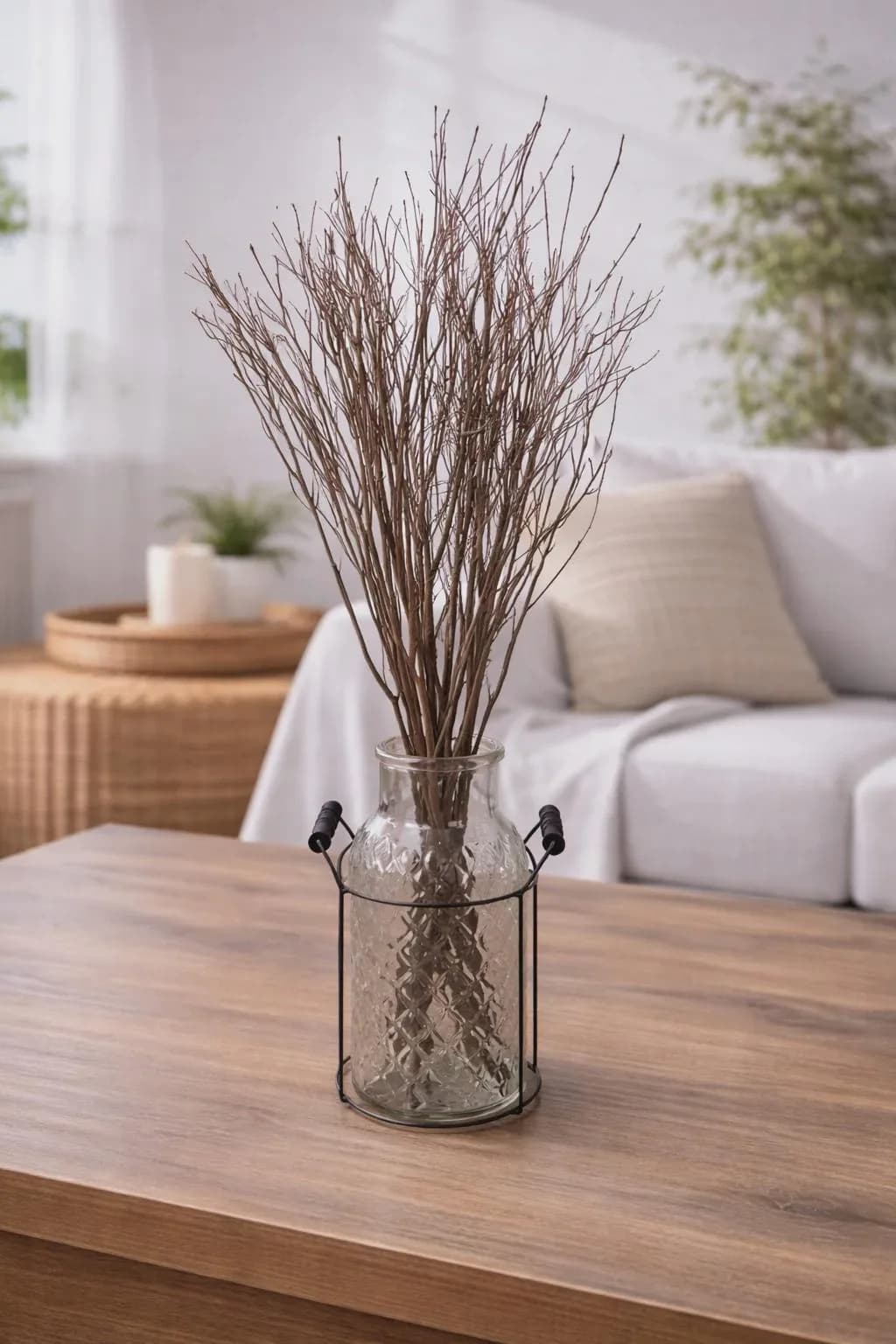 3-Foot Natural Jay Branches Bundle - Faux Wooden Decorative Twigs, Tall Fall Vase Filler, Rustic Wedding Arch & Holiday Urn Floral Supply