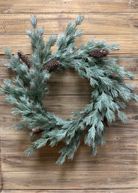 26" Glittered Pine Wreath/Green Artificial Wreath/Green Wreath/Natural Looking Wreath/Outdoor Wreath/Green Outdoor Wreath/Green Leaf