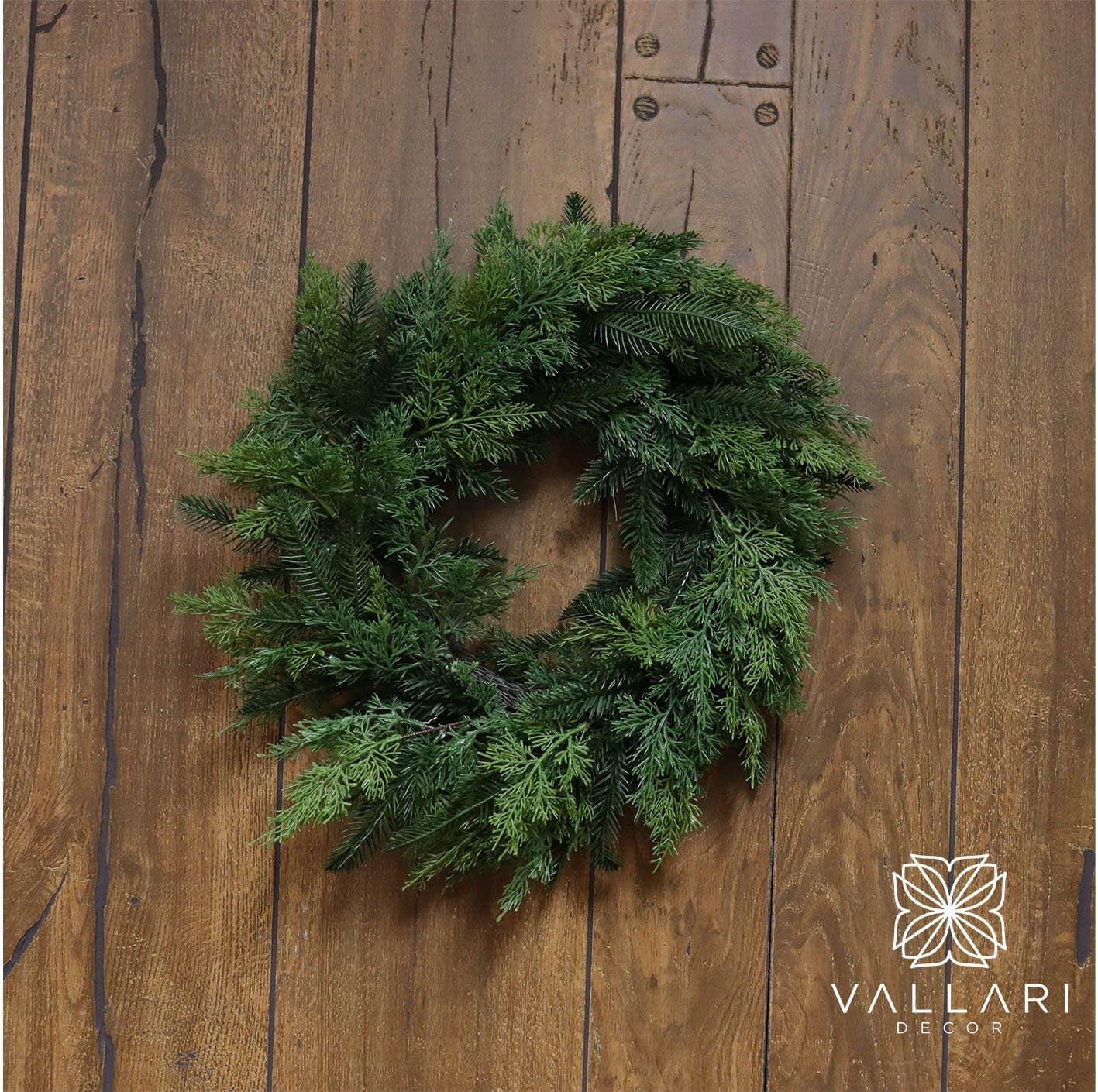 20" Real Touch MIXED Alaska Cedar and Hemlock Wreath/Green Artificial Wreath/Green Wreath/Natural Looking Wreath/Outdoor Wreath/GreenOutdoor