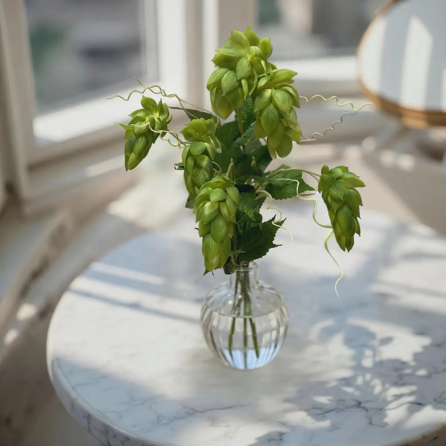 25.5"Fresh Touch Green Hops/Bunch/Pink Tulip/Wedding Centerpiece/Home Decor/Faux Flower/Silk Flower/Flower Bouquet