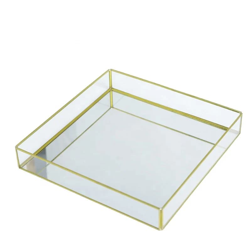 Square Vanity Tray/ Perfume Tray/ Makeup Tray/ Cupcake Tray/Gold Tray/Bedroom Vanity Tray/Bathroom Vanity Tray/ Mirror Base Tray/Shirni tray