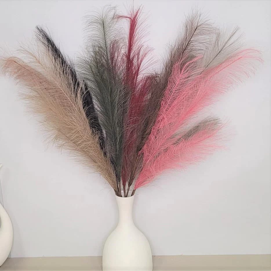 33" Faux Single Stem Pampas Grass/Black/Green/Blush/Champagne/Brown/Red/Brown/Pampas Bundle/Home Decor/Wedding Decor/Pampas/ Natural Pampas