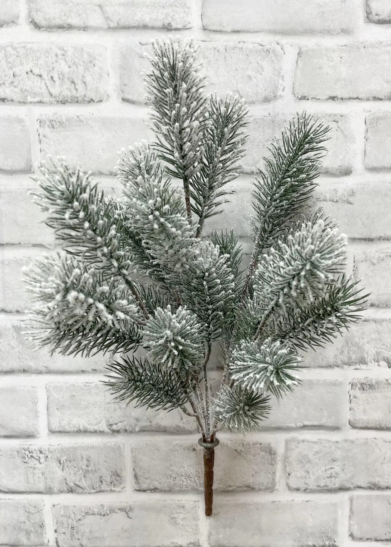 17" Fresh Touch Snowy Pine Bush With 5 Stems/Garlands/Wedding Centerpieces/Home Decor/Faux Vines/Silk Vines/Garlands