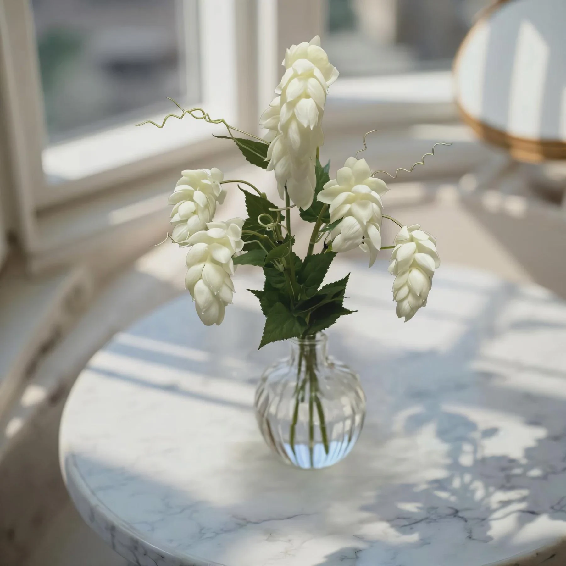 25.5"Fresh Touch White Hops/Bunch/Pink Tulip/Wedding Centerpiece/Home Decor/Faux Flower/Silk Flower/Flower Bouquet