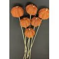 Orange Coin Pumpkin Wicker Balls on Sticks 6pc  Decorative Balls, Rustic Decor Rustic Bawl Filler, Wicker Decoration,  Rustic Table Decor