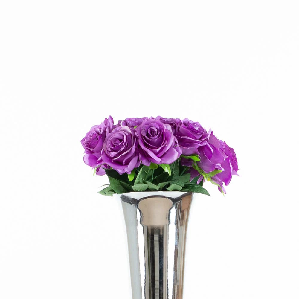 Blushed Purple Rose Bush/Indigo Rose Bush/Faux Flowers/Mutiple sizes/Aisle decor/ Centerpiece/Home Decor/Yellow Flowers/Roses