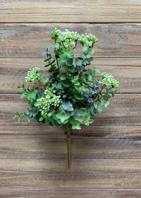 15" Eucalyptus Bush With Buds/Sprays/Greenery/Succulents/Terrarium Decor/Wedding Centerpieces/Home Decor/Faux Flowers