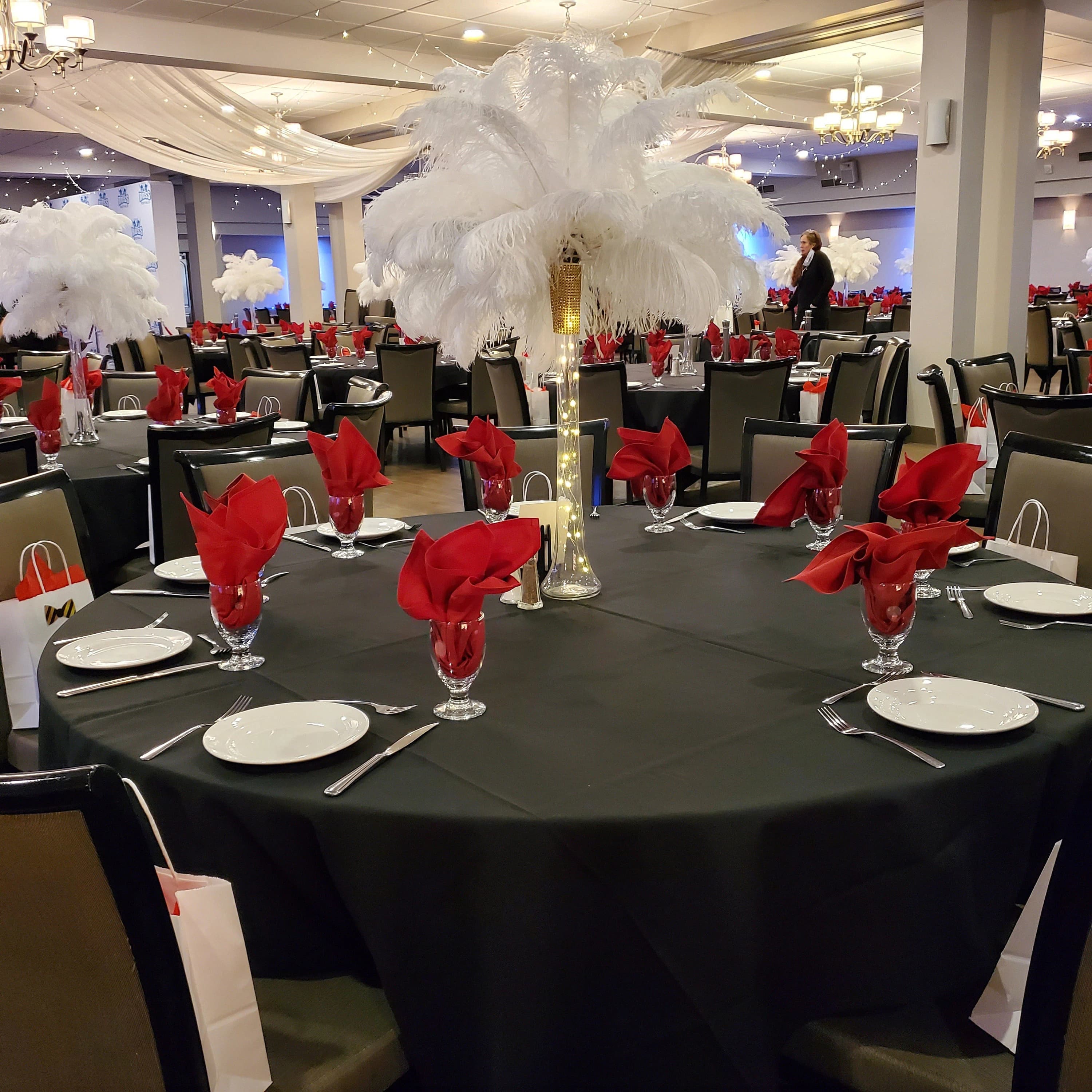 Light Up Ostrich Feather Centerpiece with Fairy Lights