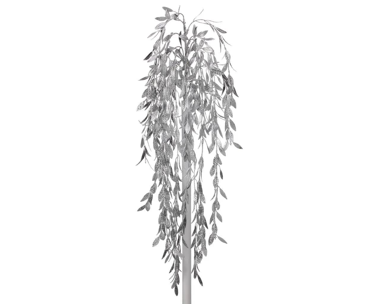 34" Silver Glitter Leaf Hanging Spray/Sprays/Faux Spray/Wedding Decor/Holiday Decor/Table Decor/Christmas DIY Crafts/Xmas Decor