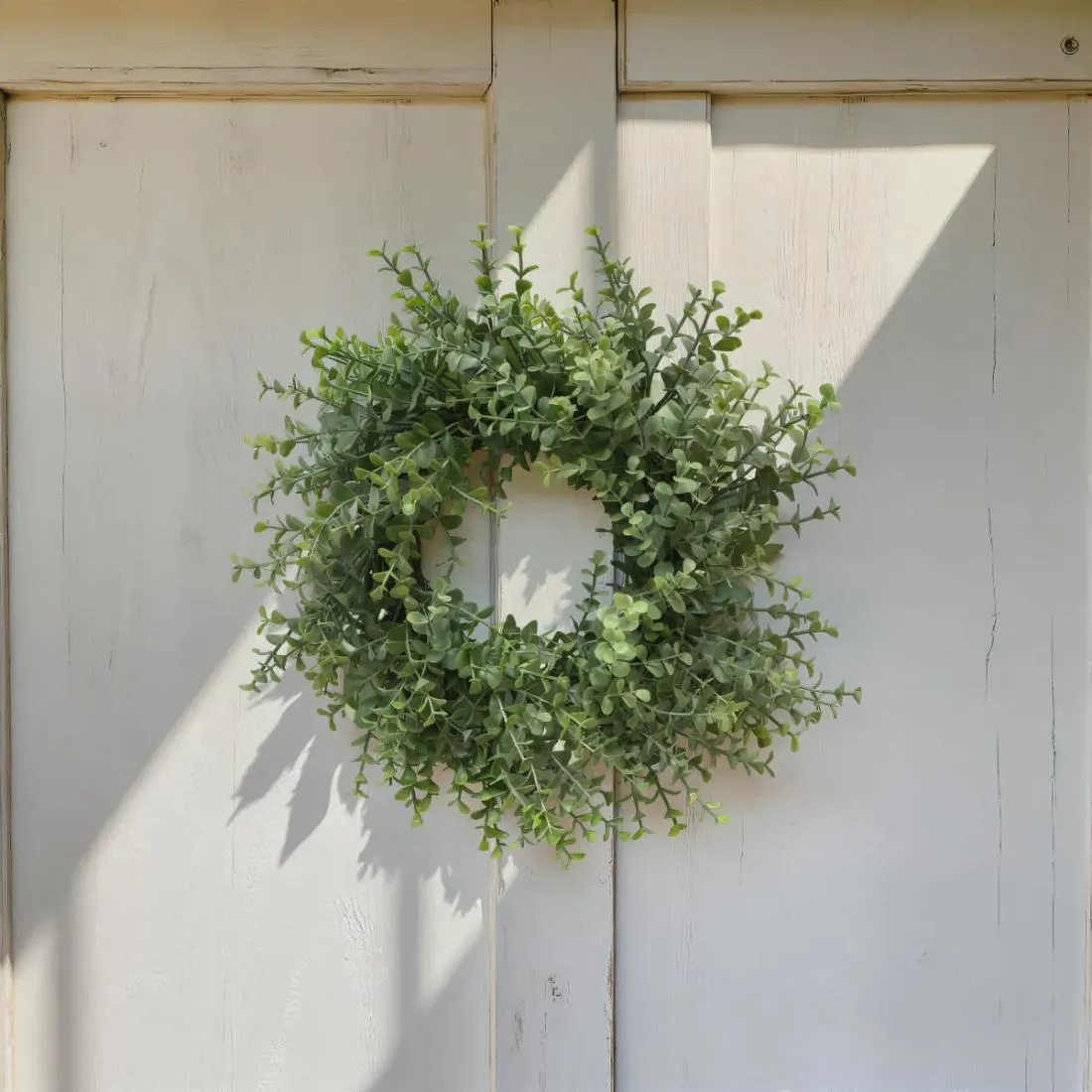 14” Faux Baby Tears Wreath | 6” Inner Diameter Candle Ring | Airy Greenery for Front Door or Mantle | Summer & Spring Foliage | Farmhouse