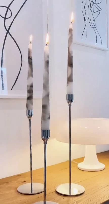 Set of 4 Marble White and Black Taper Candles/ 10"/ Centerpieces/ Vases/ Table Decorations/ Long Candles/Tall Candles/Blush Pink/Light Pink
