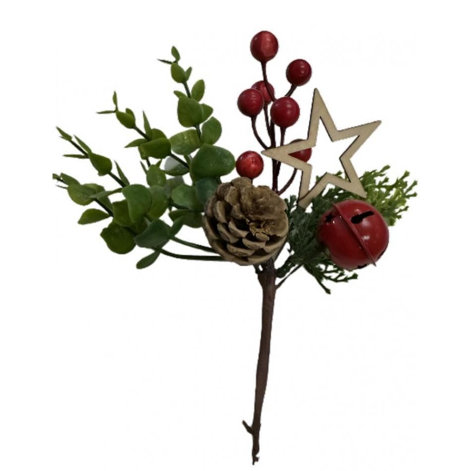 8" Bell, Berry & Pinecone Spray/Sprays/Wedding Decor/Holiday Decor/Fall Decor/Table Decor/Cedar Spray/Natural Spray/DIY Craft/Holiday DIY