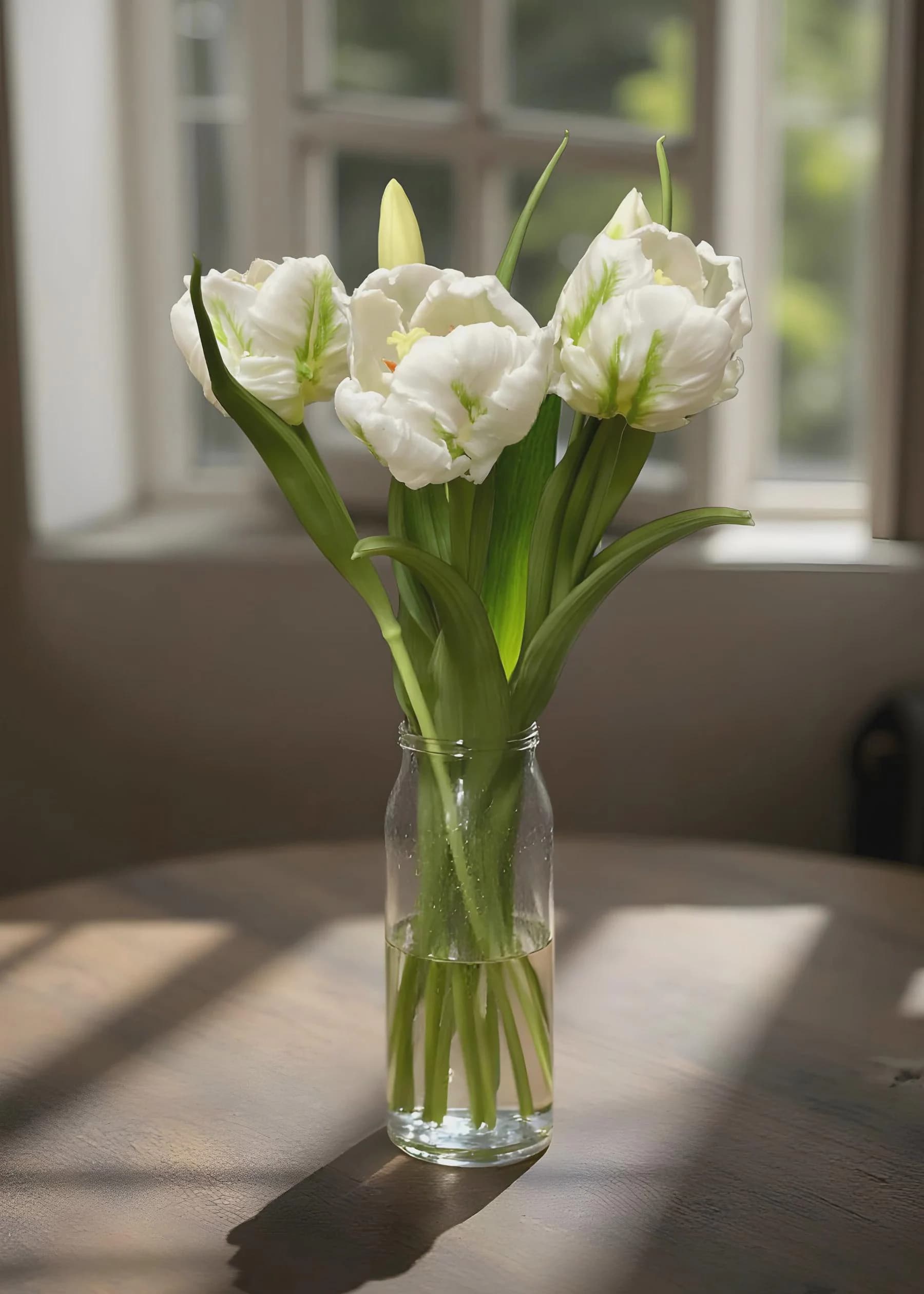 16" Fresh Touch White Tulipa Parrot Tulips Bunch/Pink Tulips /Wedding Centerpieces/Home Decor/Faux Flowers/Silk Flower/Flower Bouquet