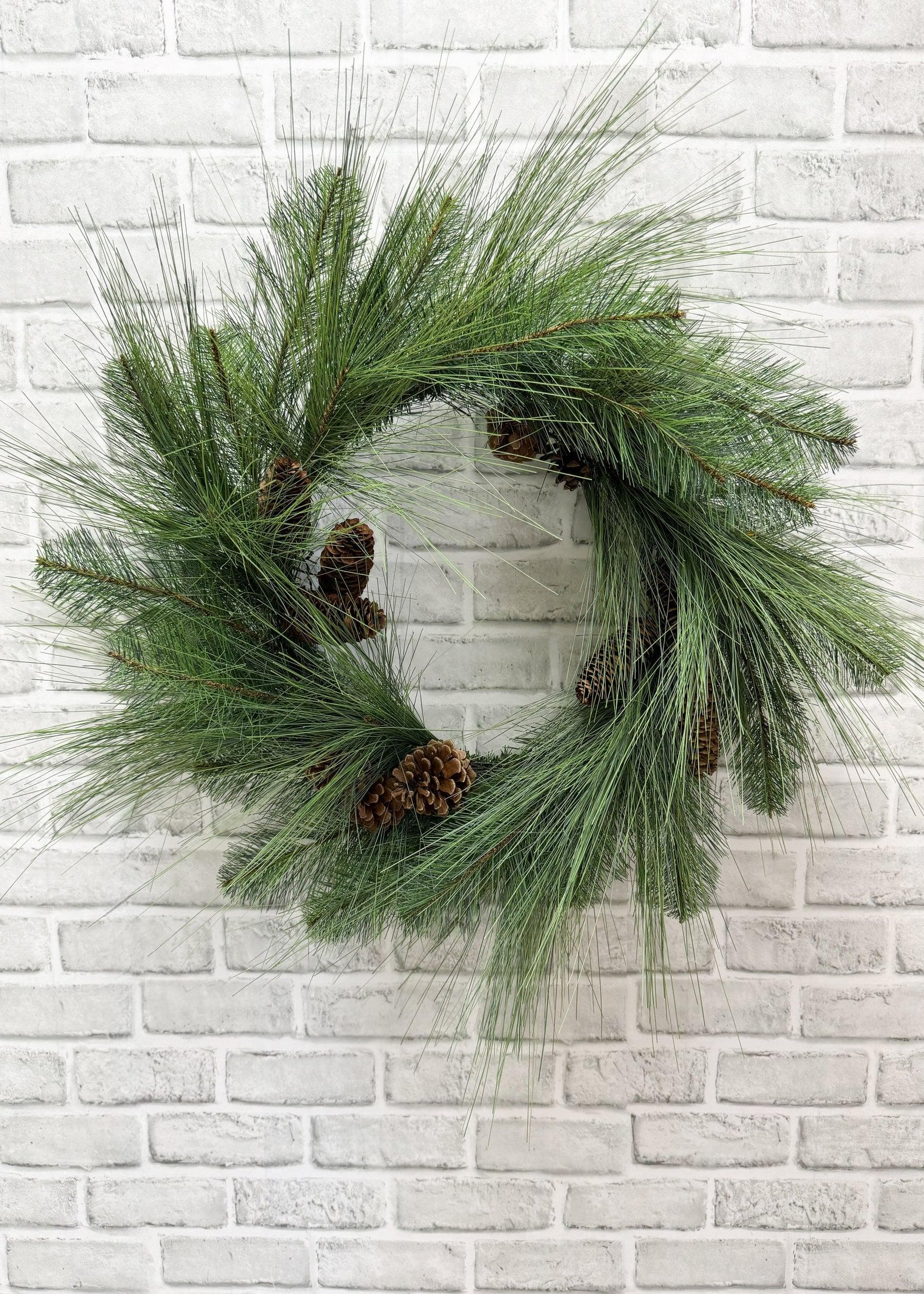 24" Long Needle Pine Wreath/Garlands/Wedding Centerpieces/Home Decor/Faux Vines/Silk Vines/Garlands
