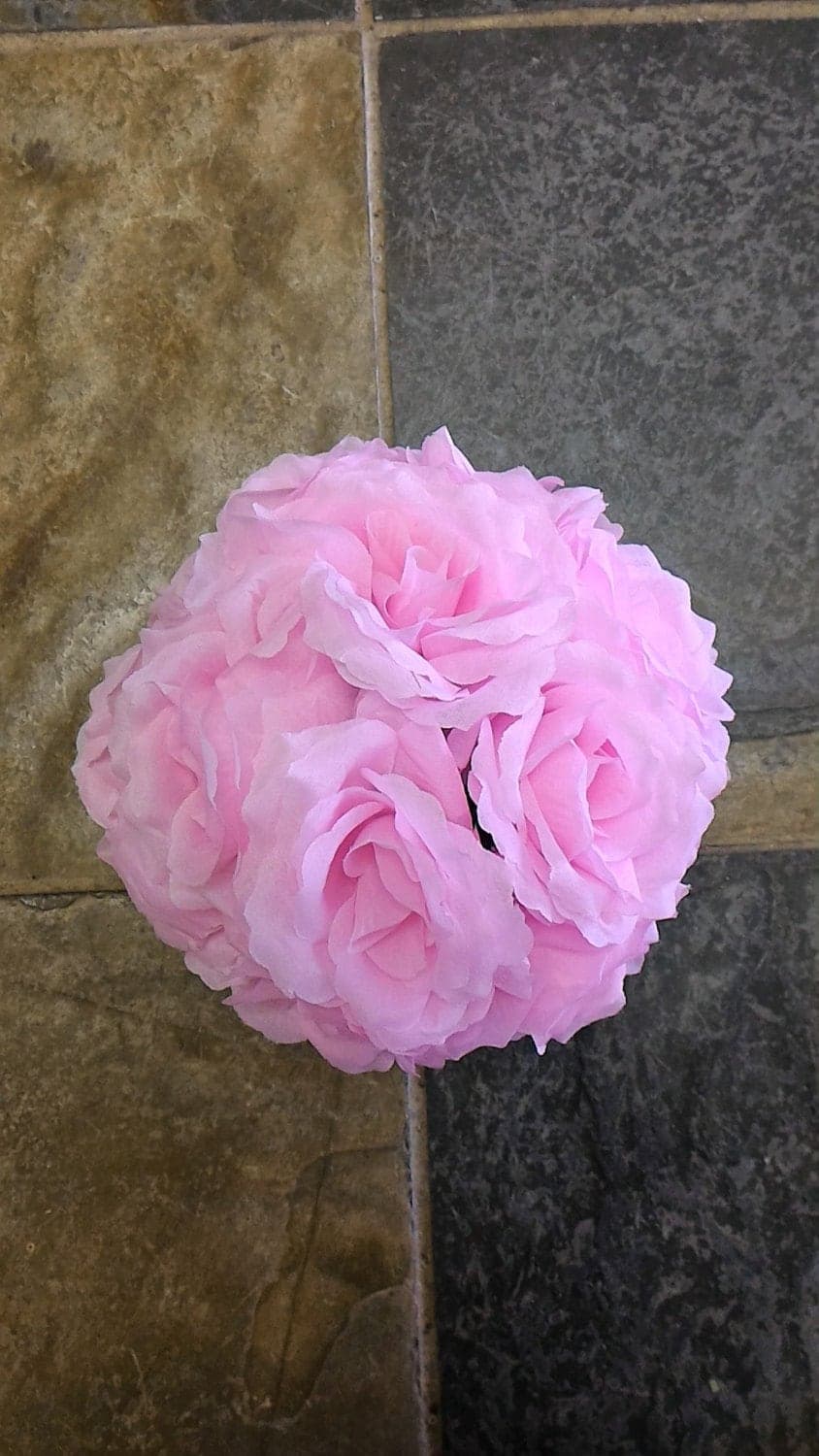 Light Pink Rose Flower Ball Pomander Wedding decoration Ball Silk Rose Kissing Ball Faux Flowers/Mutiple sizes/Aisle decor/ Centerpiece