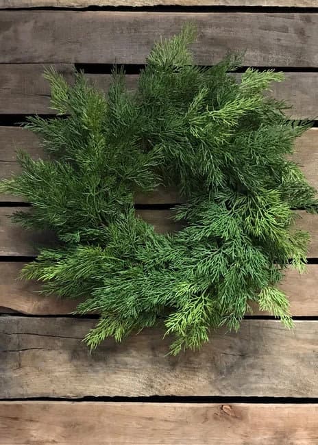 20" Real Touch Cedar Wreath/Green Artificial Wreath/Green Wreath/Natural Looking Wreath/Outdoor Wreath/Green Outdoor