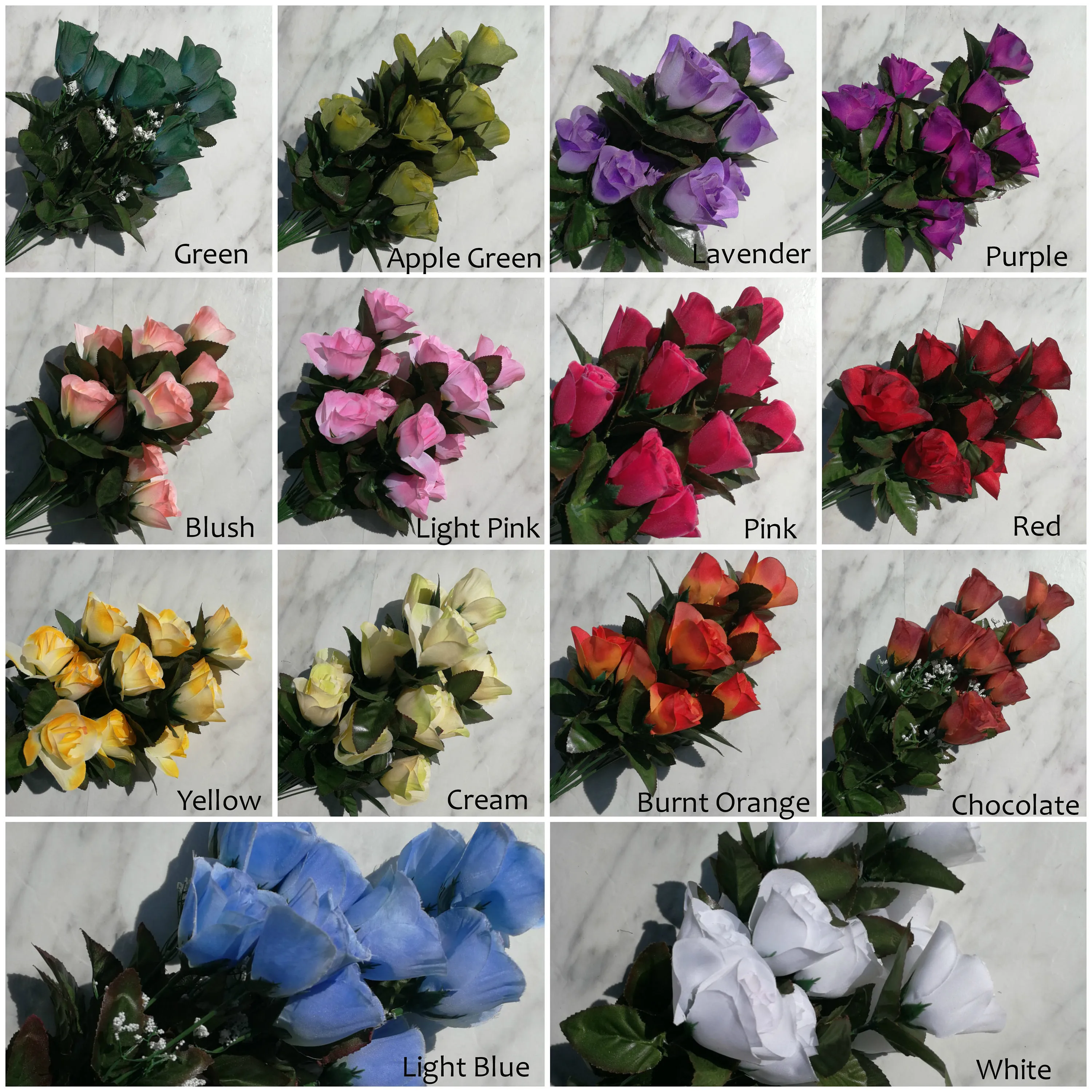 14 Head Silk Rose DIY Wedding bouquet, Red rose bush, rose bouquet, DIY Wedding supplies, Wedding flowers, Wedding decor