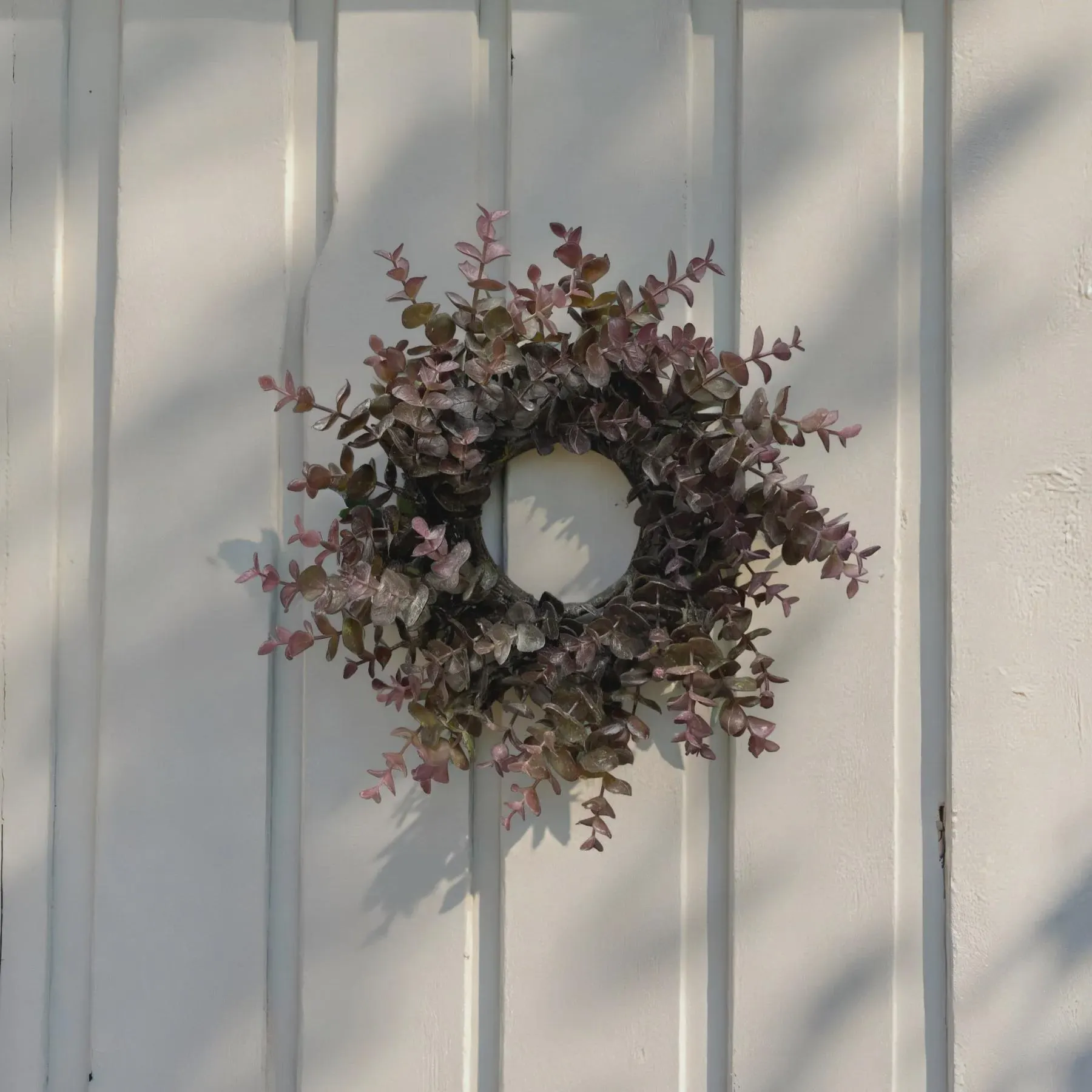 12" Burgundy Eucalyptus Candle Ring/Garland/Artificial Greenery/Holiday Decor/Christmas Decor/Seasonal/Long Garland/Dark Green
